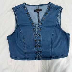 GUESS Denim Lace-Up Vest Corset y2k 2000s